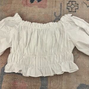 Zara White Ruffled Top